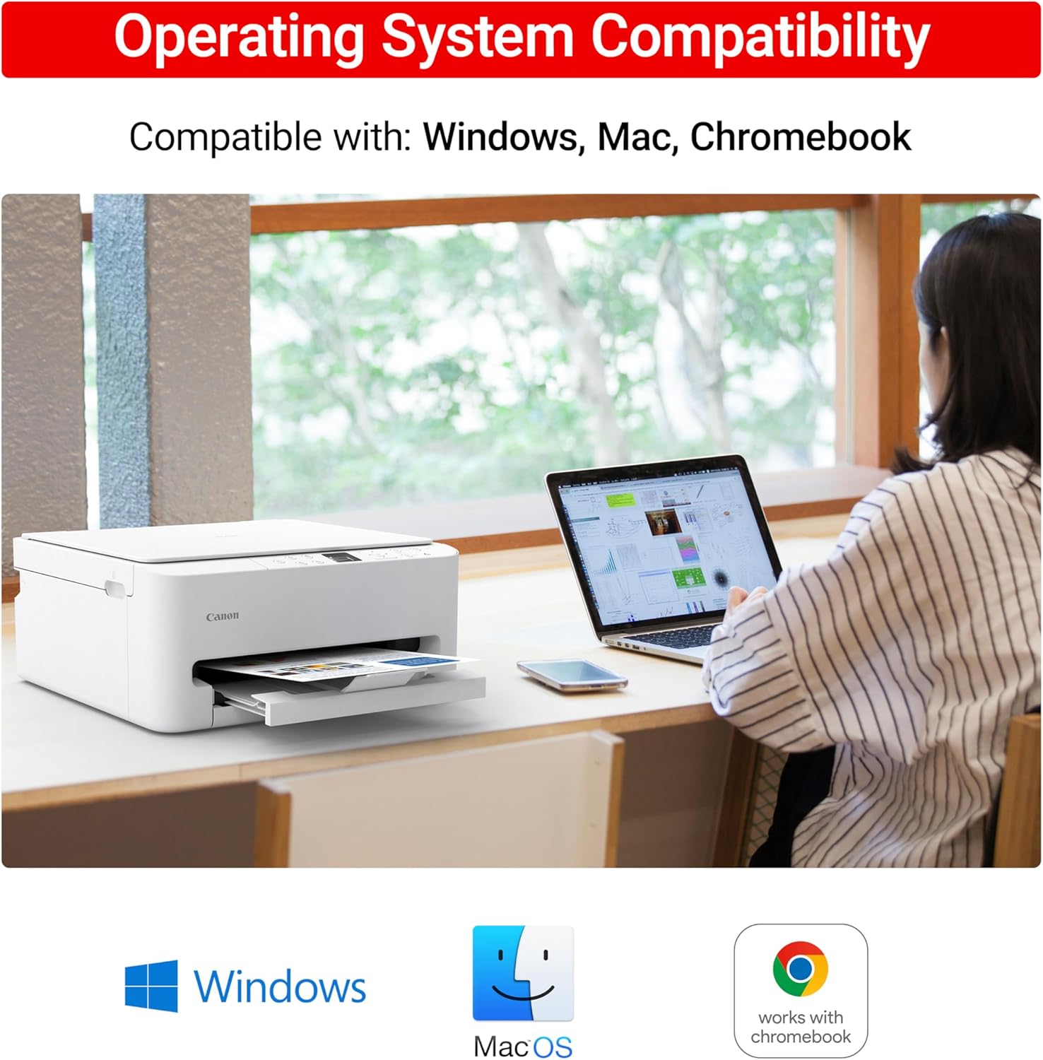 Canon PIXMA TS6520 Wireless Color Inkjet Printer Duplex Printing, White – Home Printer with Copier/Scanner, 1.42” OLED Display, Intuitive Control Panel, Compact Design - Image 4