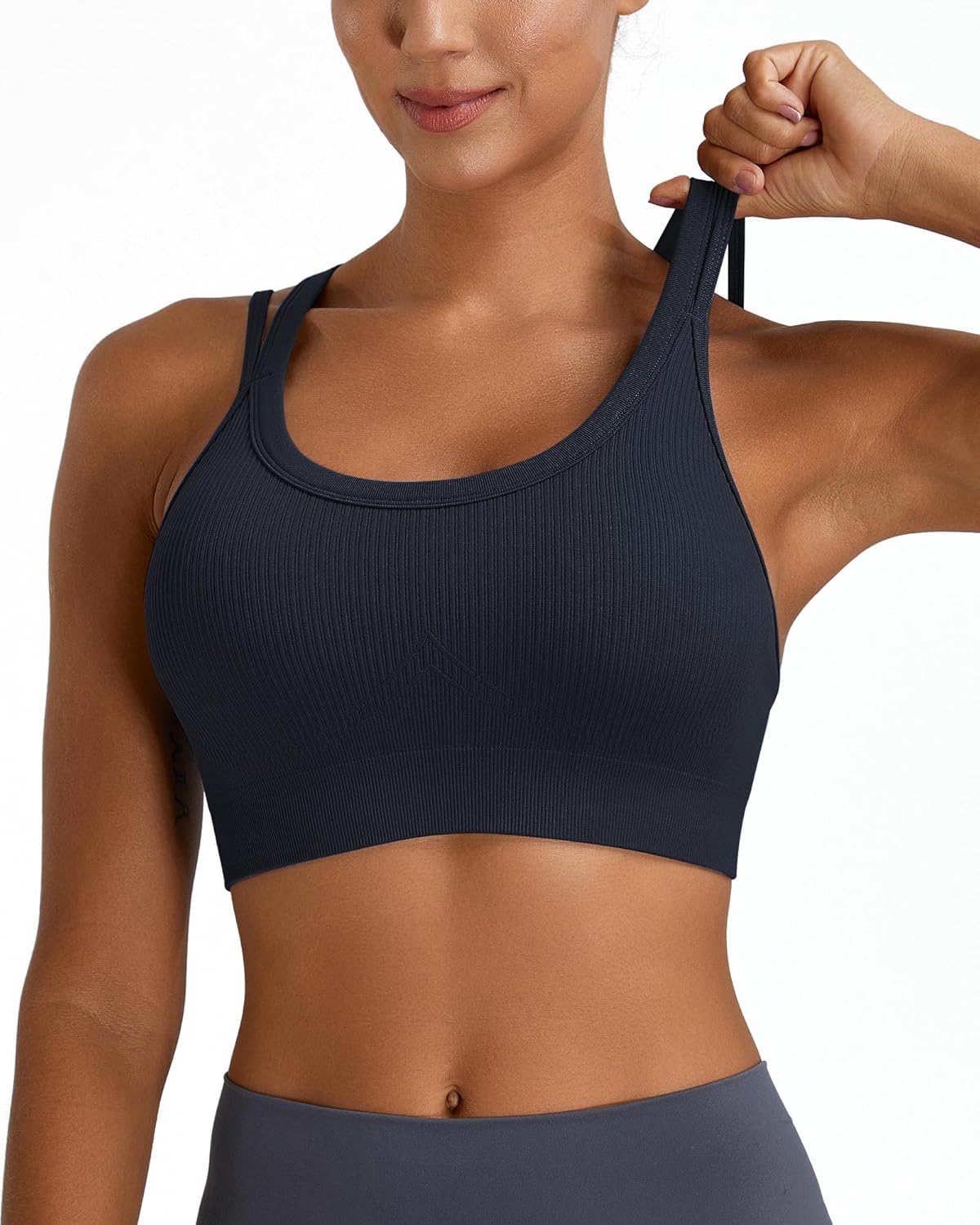 Sports Bras for Women HIigh Support, Criss-Cross Back Padded Strappy High Impact Sports Bras for Women Large Bust - Image 2