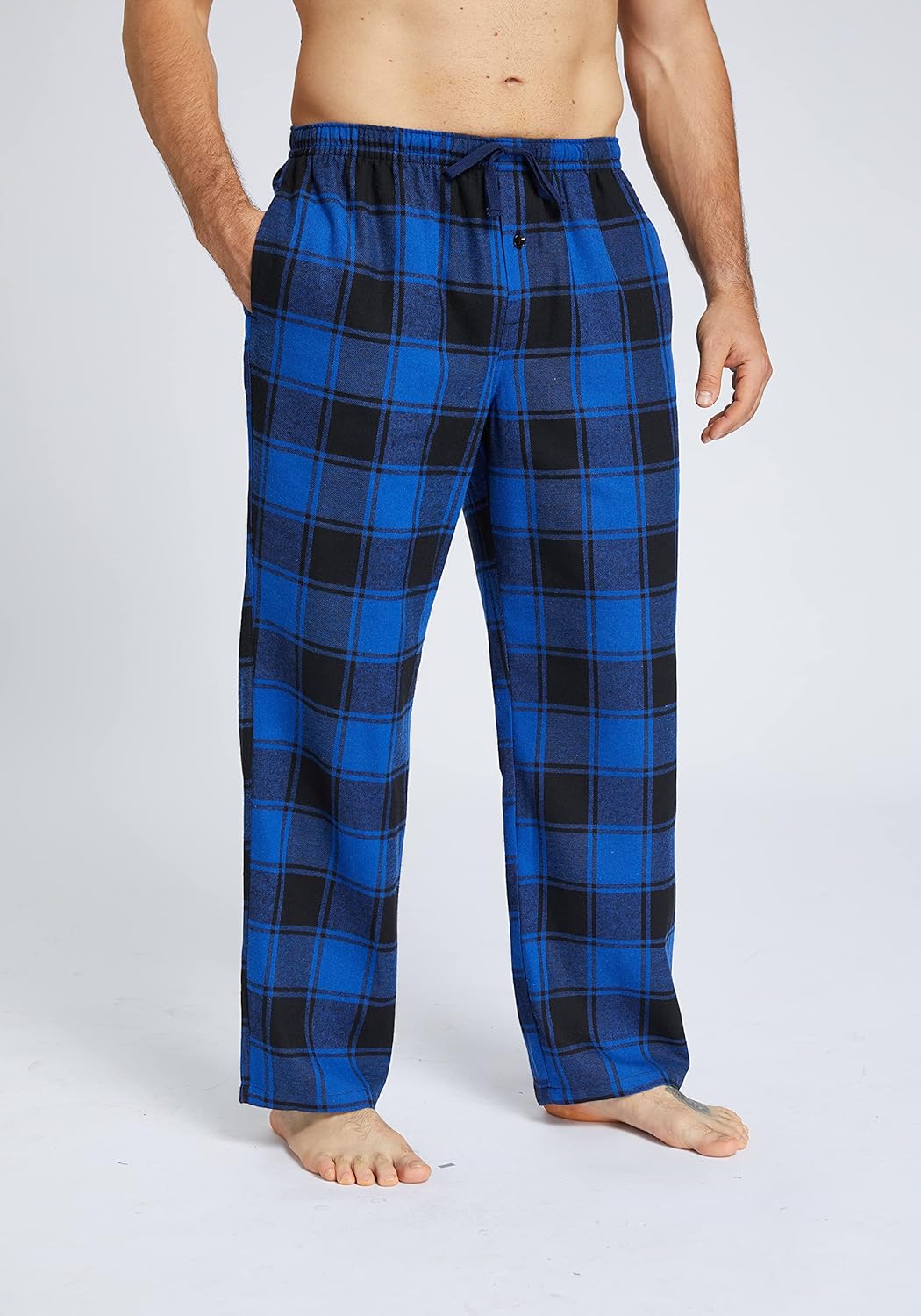 JupiterSecret Mens Pajama Pants Set Flannel Cotton Sleep & Lounge Pants, PJ Bottoms with Pockets and Button Fly 3 Pack - Image 4