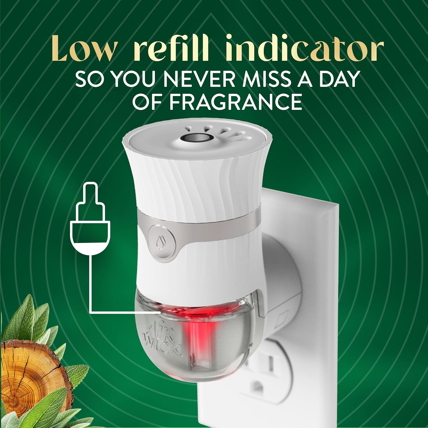 Air Wick Vibrant Plug In Scented Oil Refill, Infused with Essential Oils, Plug In Air Fresheners for Home, White Sage & Mahogany, 4 ct - Image 9