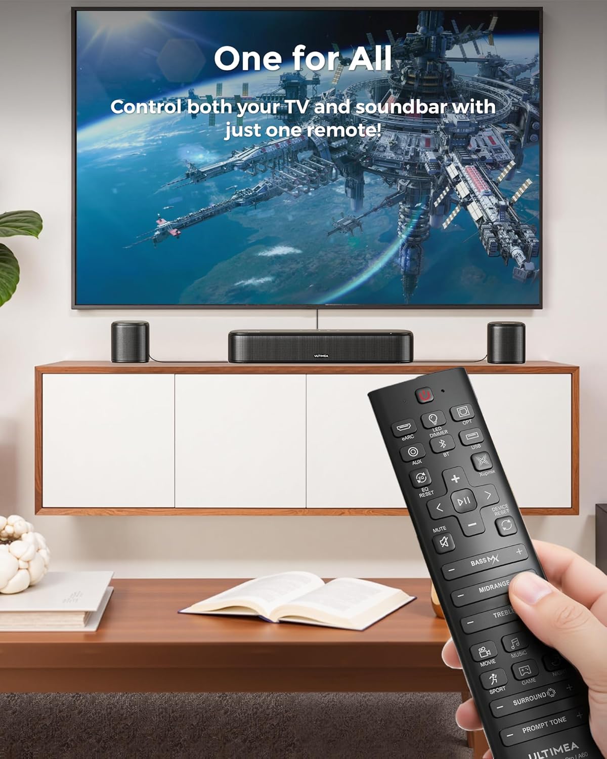 ULTIMEA 7.1ch Dolby Atmos Surround Sound System for TV, with 4 Surround Speakers, Surround Sound System Sound Bar with Subwoofer for Home Theater, App Control, HDMI eARC, Aura A60, 2026 Model - Image 8
