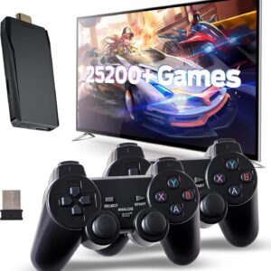 Retro Game Console, Retro Gaming Console, Wireless Retro Game Console, Plug & Play Video TV with 25200+ Built-in Games, 4K HDMI Output, and 2.4GHz Wireless Controller, 9 Classic Emulators (Black)