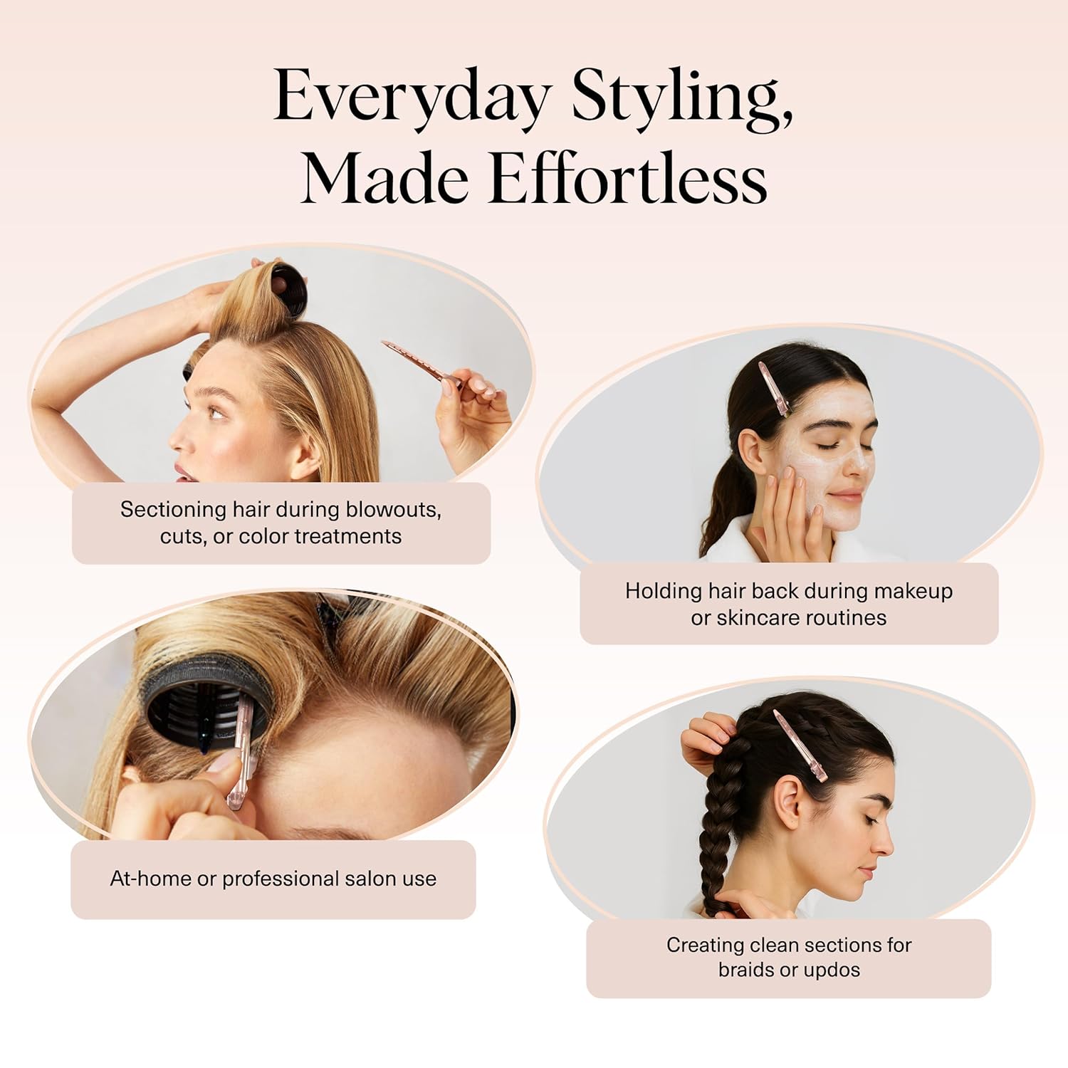 Kitsch Professional Alligator Clips for Hair Styling – 3.5" Aluminum Hair Sectioning Clips for Salon & Makeup Application | Ideal Gifts for Women – Rose Gold, 6 Pcs - Image 6