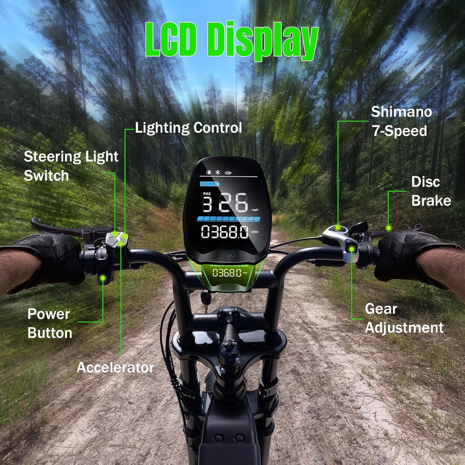 TST Electric Bike for Adults 1500W Peak 20" Fat Tire All-Terrain E-Bike 60 Miles 28MPH Electric Dirt Bike for Road Sand Mountain Snow - 48V 15AH Battery Powered Electric Motorcycle for Adventure - Image 7