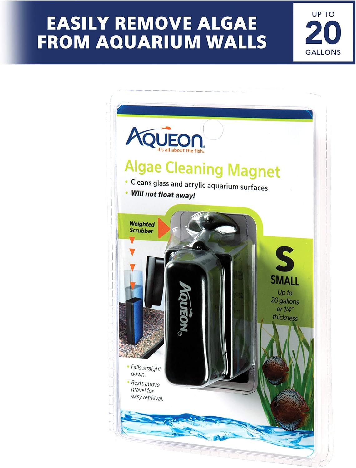 Aqueon Aquarium Algae Scraper, Fish Tank Cleaning Magnets for Glass/Acrylic, Small, Black - Image 2