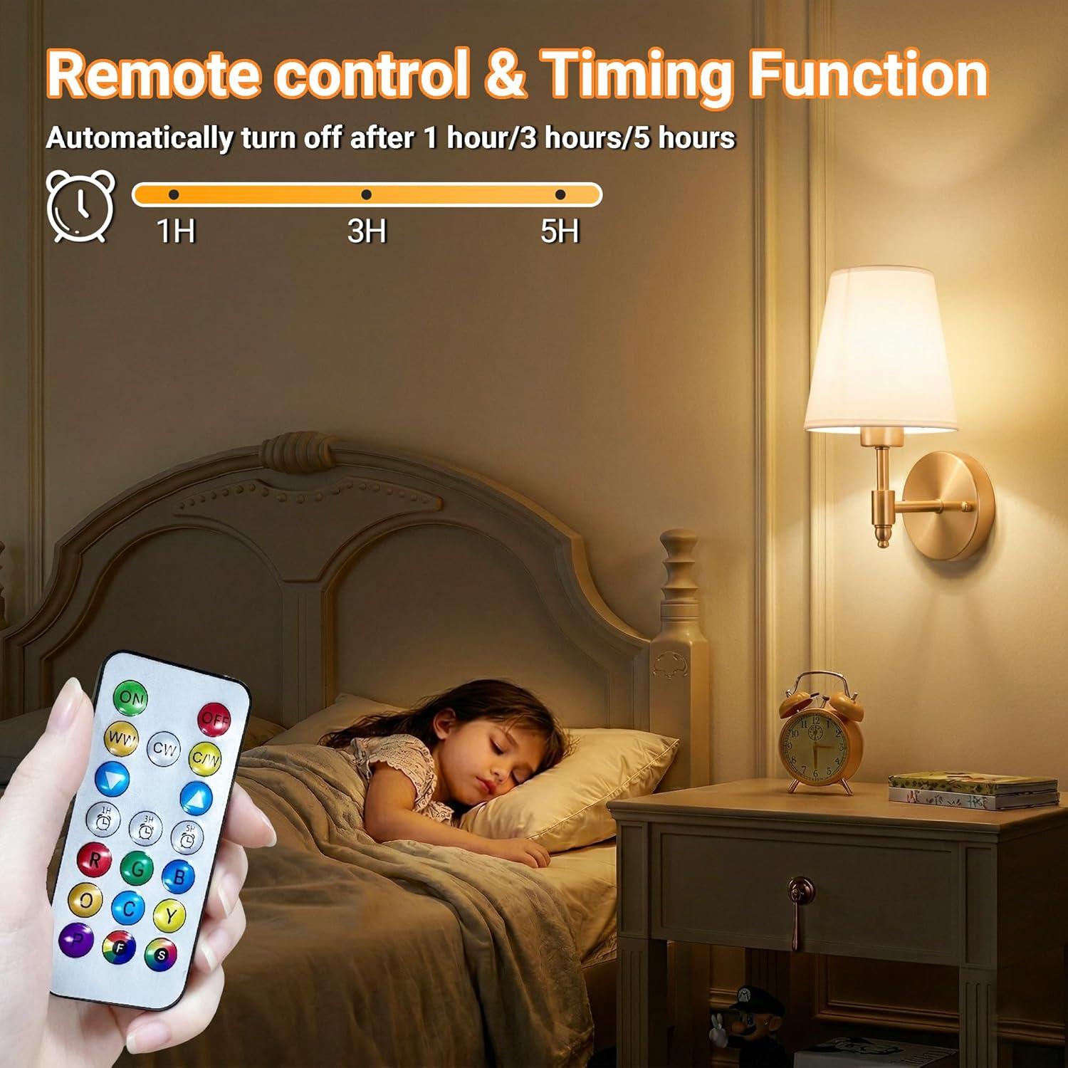 Nekhung Battery Operated Wall Sconces Set of Two, Wireless Battery Wall Light with 10000mAh RGB Dimmable Magnetic Bulb and Remote, Rechargeable Sconce Wall Decor for Bedroom Living Room Hallway - Image 7