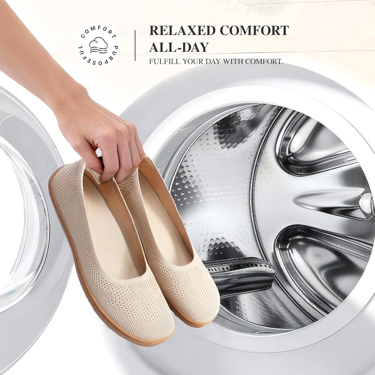 DREAM PAIRS Women's Ballet Flats Dressy Arch Support Wide Toe Box Knit Flats Comfortable Round Toe Slip On Travel Work Business Office Barefoot Shoes - Image 8