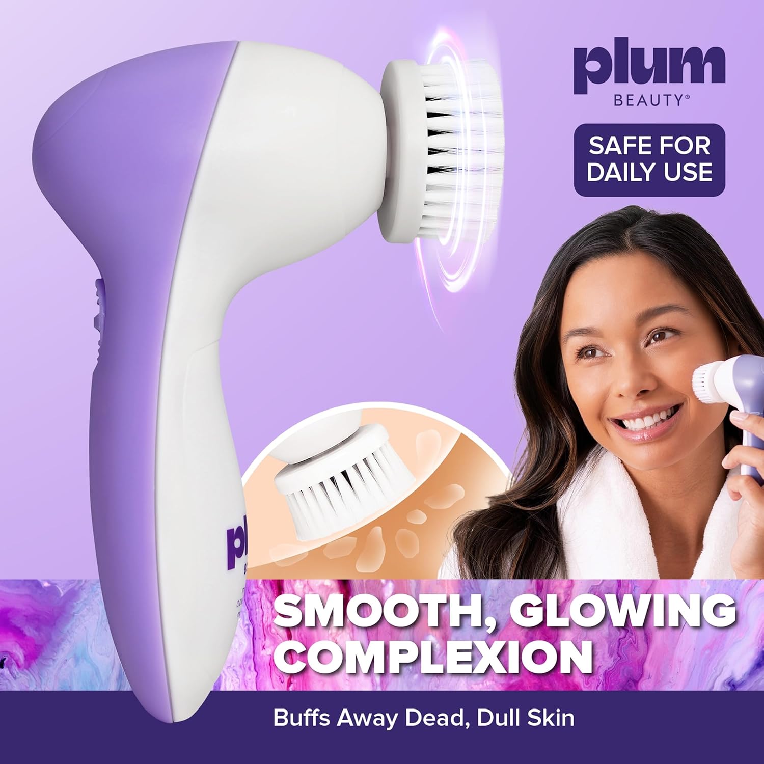 Face Scrubber Electric Facial Cleansing Brush Rechargeable, Rotating Scrubber Face Pore Cleansing Brushes for Radiant Skin, Electric Cleanser for Pores, Glow, and Daily Deep Pore Wash, Expoliator - Image 3