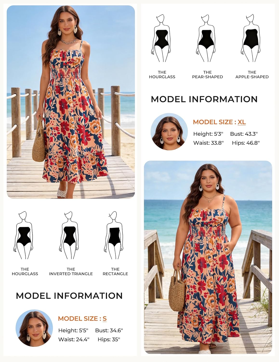 GRACE KARIN Summer Dresses for Women 2026 Vacation,Smocked Floral Maxi Dress,Boho Beach Sundress with Pocket Fashion Clothing - Image 6