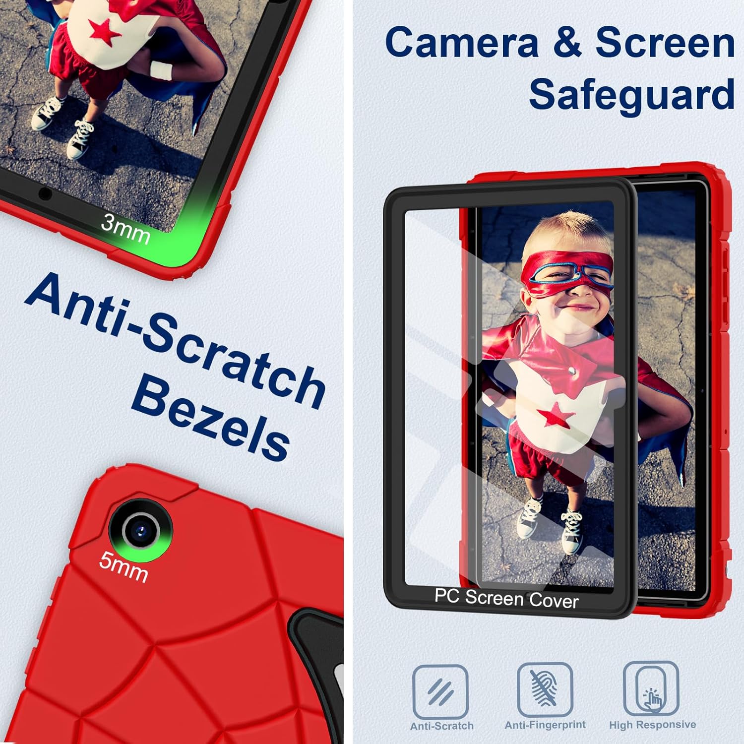 Case for Galaxy Tab A11 Plus /A9 Plus Samsung Tablet A11+ / A9+ 11 Inch Cases with Screen Protector 2026/2024 Galaxy 11" Cover Thickned Cornor Kickstand, Red Black - Image 5
