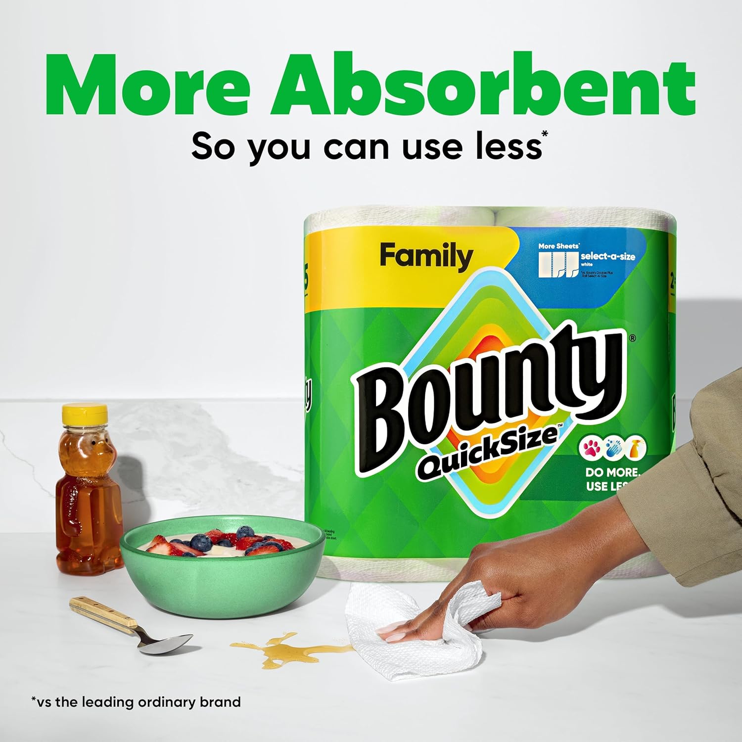 Bounty Quick Size Paper Towels, White, 8 Family Rolls - Image 4