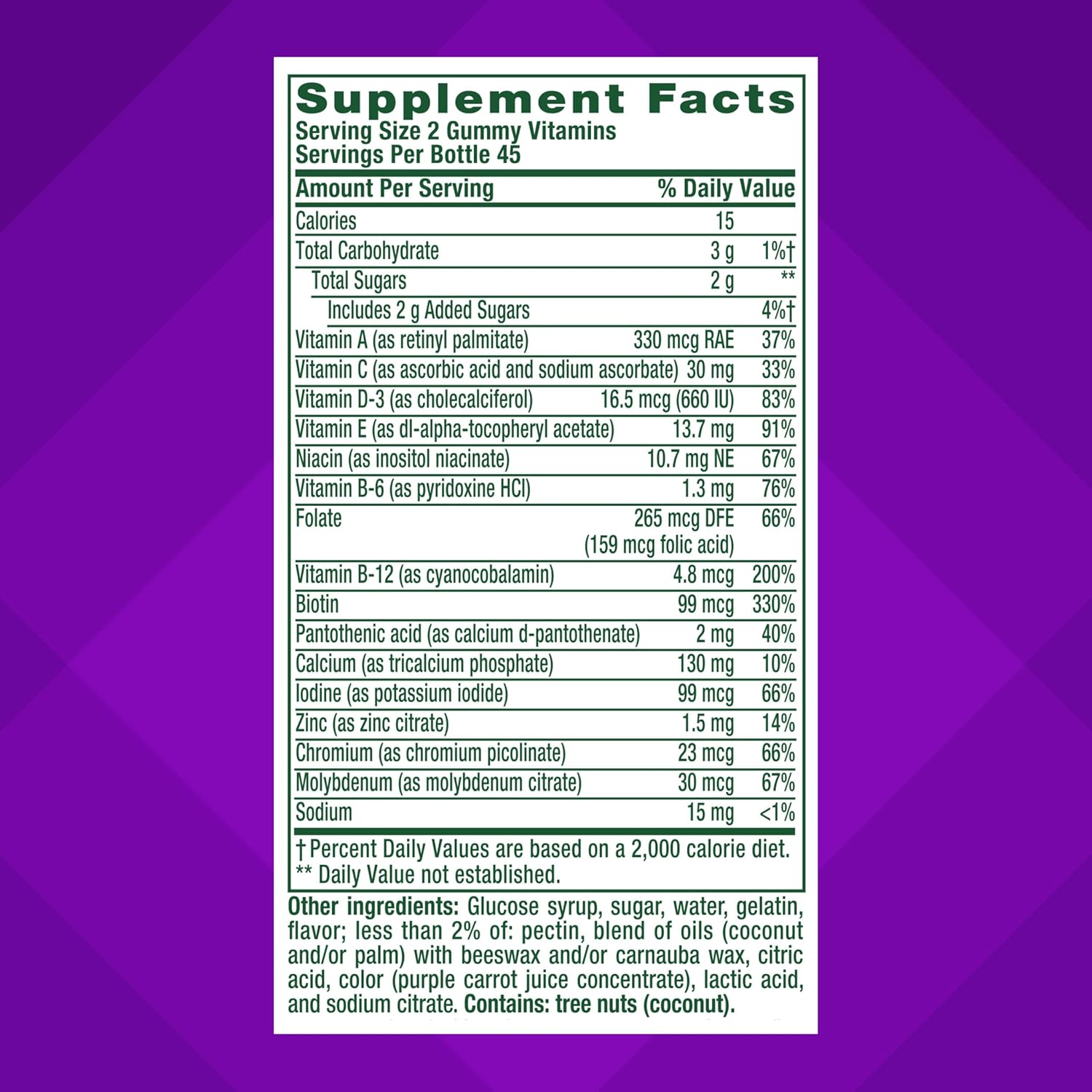vitafusion GLP-1 Support Multivitamin, Vitamin and Mineral Blend, 15 Essential Nutrients, Citrus Berry Flavor, 90 Count, 45 Day Supply - Image 3