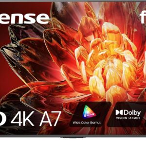 Hisense 43″ Class A7 Series (43A7NF, 2025 Model) 4K UHD Smart Fire TV, Voice Remote with Alexa, Wide Color Gamut, HDR10+, Dolby Vision, Dolby Atmos, Game Mode, ALLM, Stream Live TV Without Cable