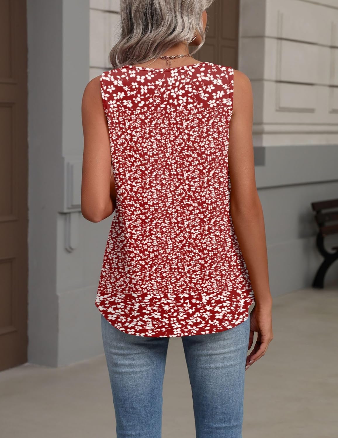 Zeagoo Womens Tank Tops Summer Sleeveless Loose Fit Tops V Neck Pleated Shirts Basic Tees Dressy Casual Trendy Clothes - Image 5