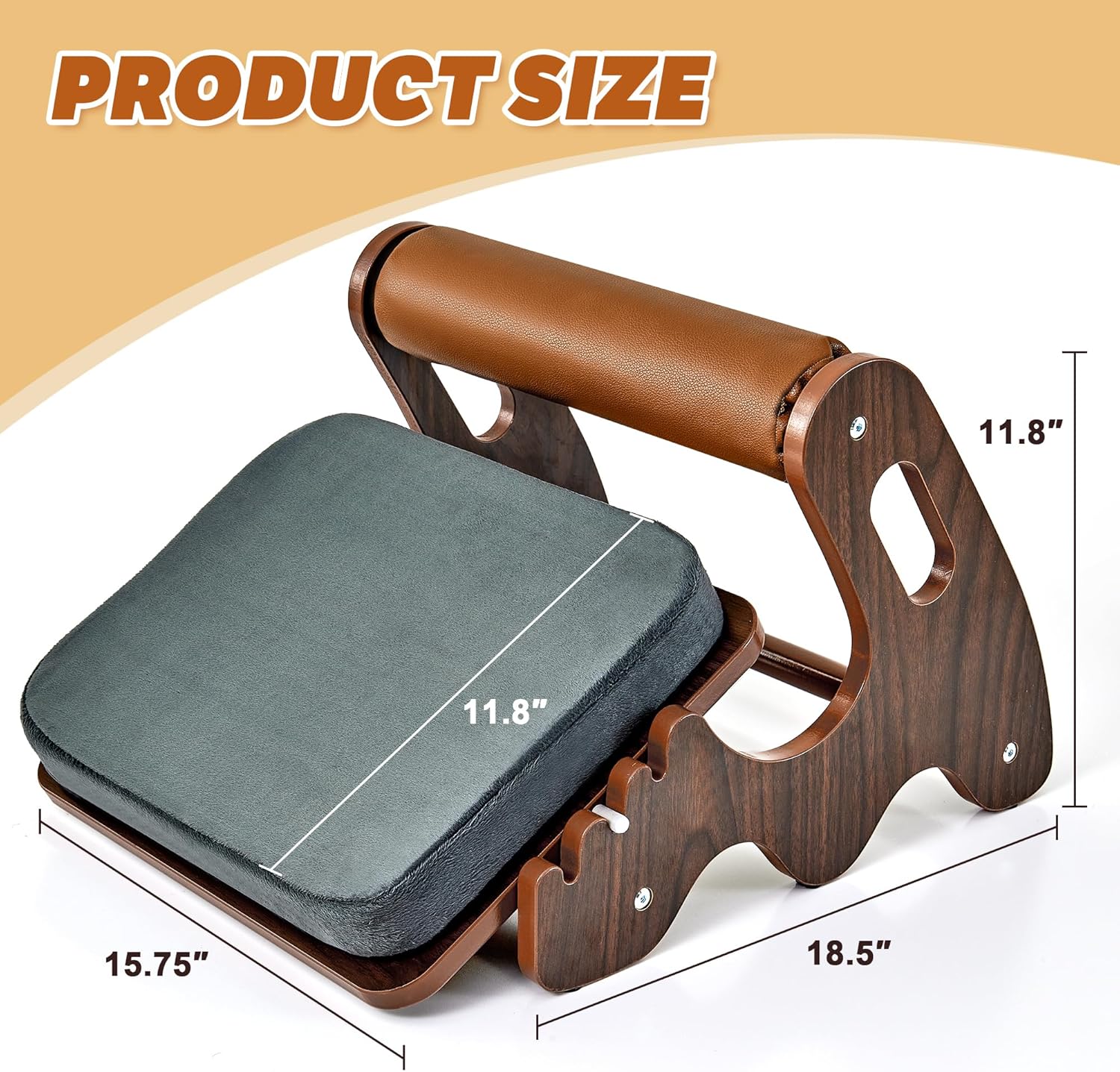 Spacocld Foot Rest for Under Desk at Work- Adjustable Rocking Foot Stool with 3 Height Position and Soft Crossbar, Ergonomic Wooden Footrest with Soft Sponge Pad for Home, Office - Image 5