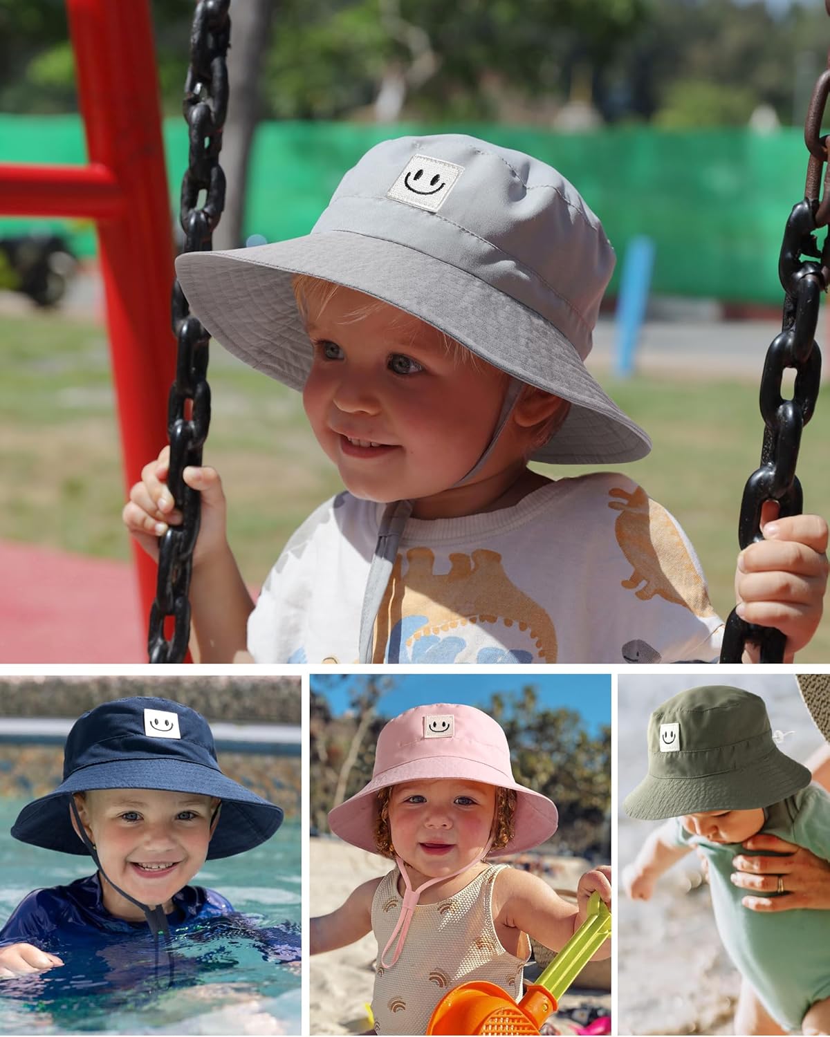 FURTALK Baby Sun Hat Smile Face Toddler Boys Girls Bucket Hat 0-5 Years Kids UPF 50+ Sun Protection Summer Hats - Image 7