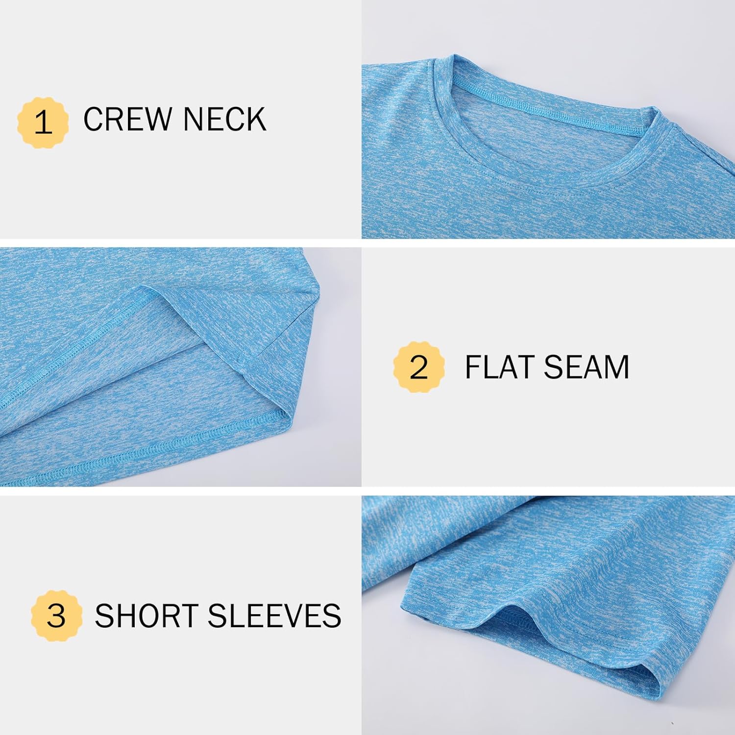 Phedrew 5-Pack Mens Active T-Shirts Quick Dry Athletic Workout Shirts Short Sleeve Gym Shirts for Men - Image 5