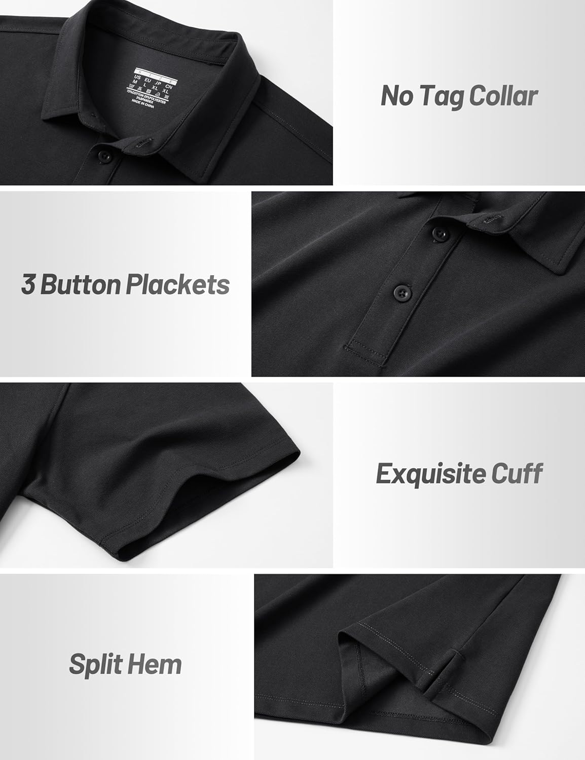 Cotrasen Men's Polo Shirts Short Sleeve Soft Cotton Pique T-Shirts 3 Buttons Classic Fit Casual Performance Golf Shirts - Image 6