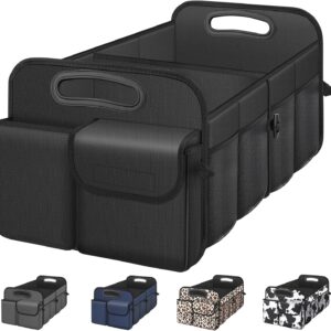 Femuar Car Trunk Organizer with Large Capacity Waterproof Car Accessories for Women & Men, Collapsible Trunk Organizer for Suv/Jeep/Sedan (Black, Standard)