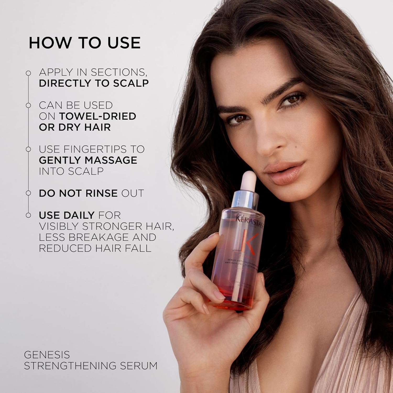Kerastase Genesis Hair Serum | Daily Strengthening Treatment for Weak or Damaged Hair | Nourishes and Reinforces Hair | Anti-Breakage | Silicone-Free | For Weakened Hair | Serum Fortifiant - Image 2