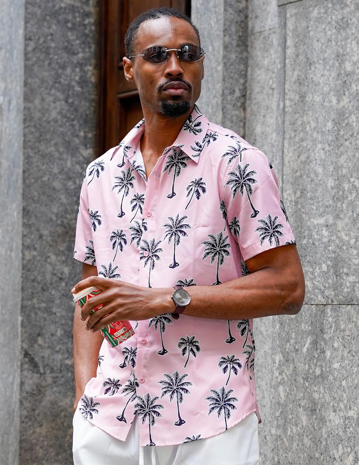 COOFANDY Mens Hawaiian Shirt Short Sleeve Button Down Shirts Tropical Floral Summer Beach Shirts - Image 4