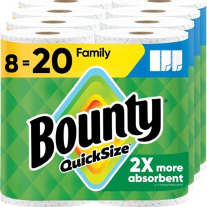 Bounty Quick Size Paper Towels, White, 8 Family Rolls