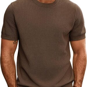 PJ PAUL JONES Mens Casual T-Shirts Classic Short Sleeve Knit Tees Crewneck Solid Tee Shirts