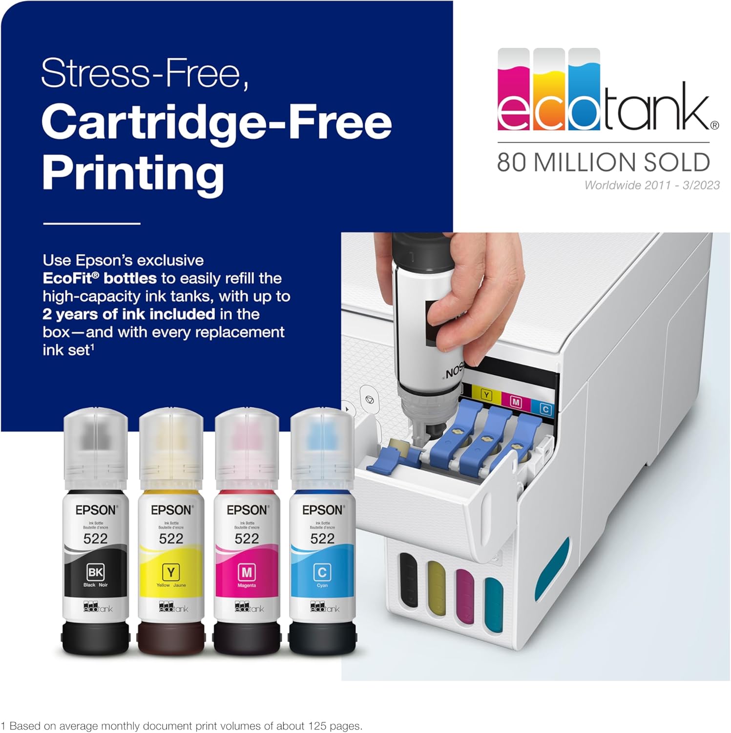 Epson EcoTank ET-2803 Wireless Color All-in-One Cartridge-Free Supertank Printer with Scan, Copy and AirPrint Support - Image 3