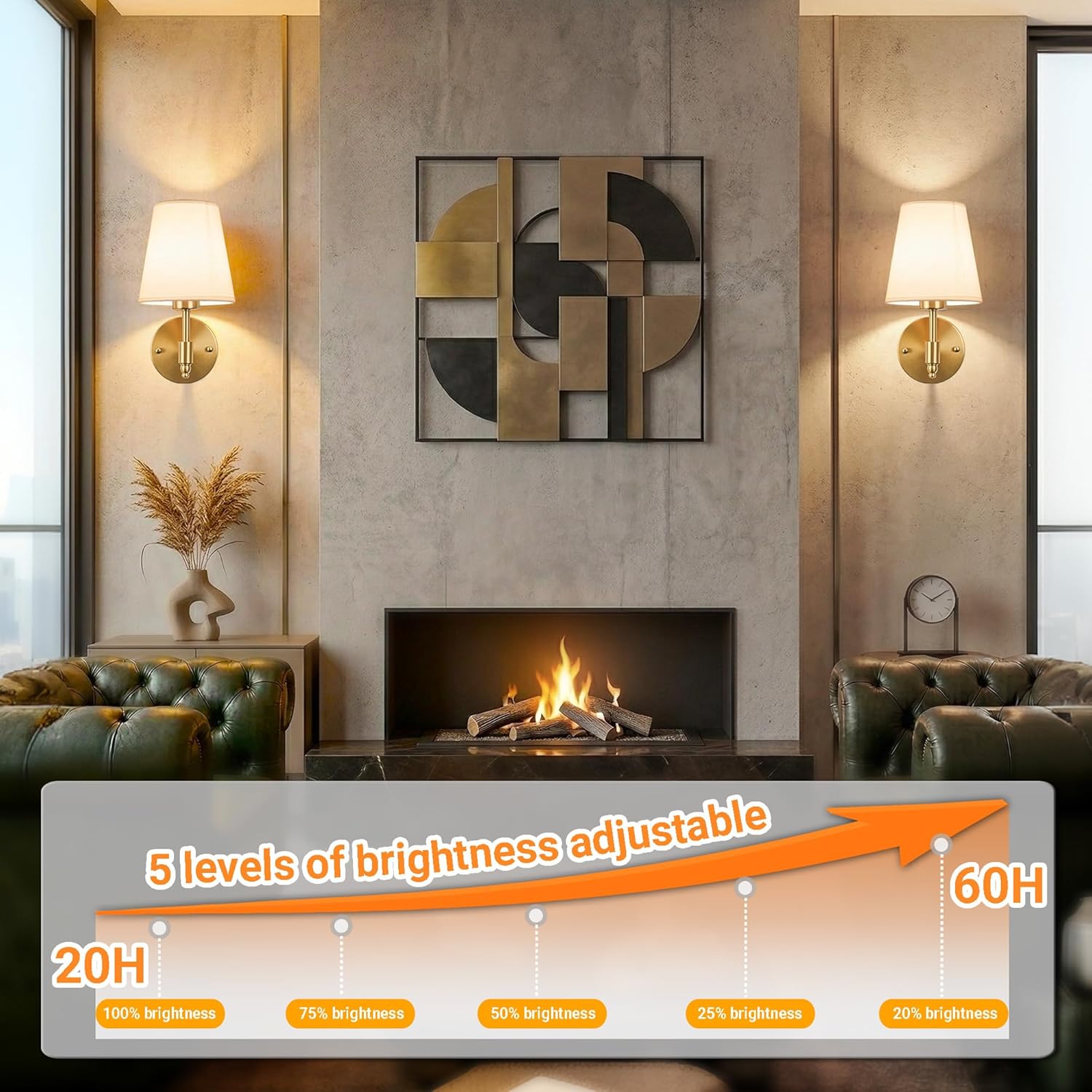 Nekhung Battery Operated Wall Sconces Set of Two, Wireless Battery Wall Light with 10000mAh RGB Dimmable Magnetic Bulb and Remote, Rechargeable Sconce Wall Decor for Bedroom Living Room Hallway - Image 6