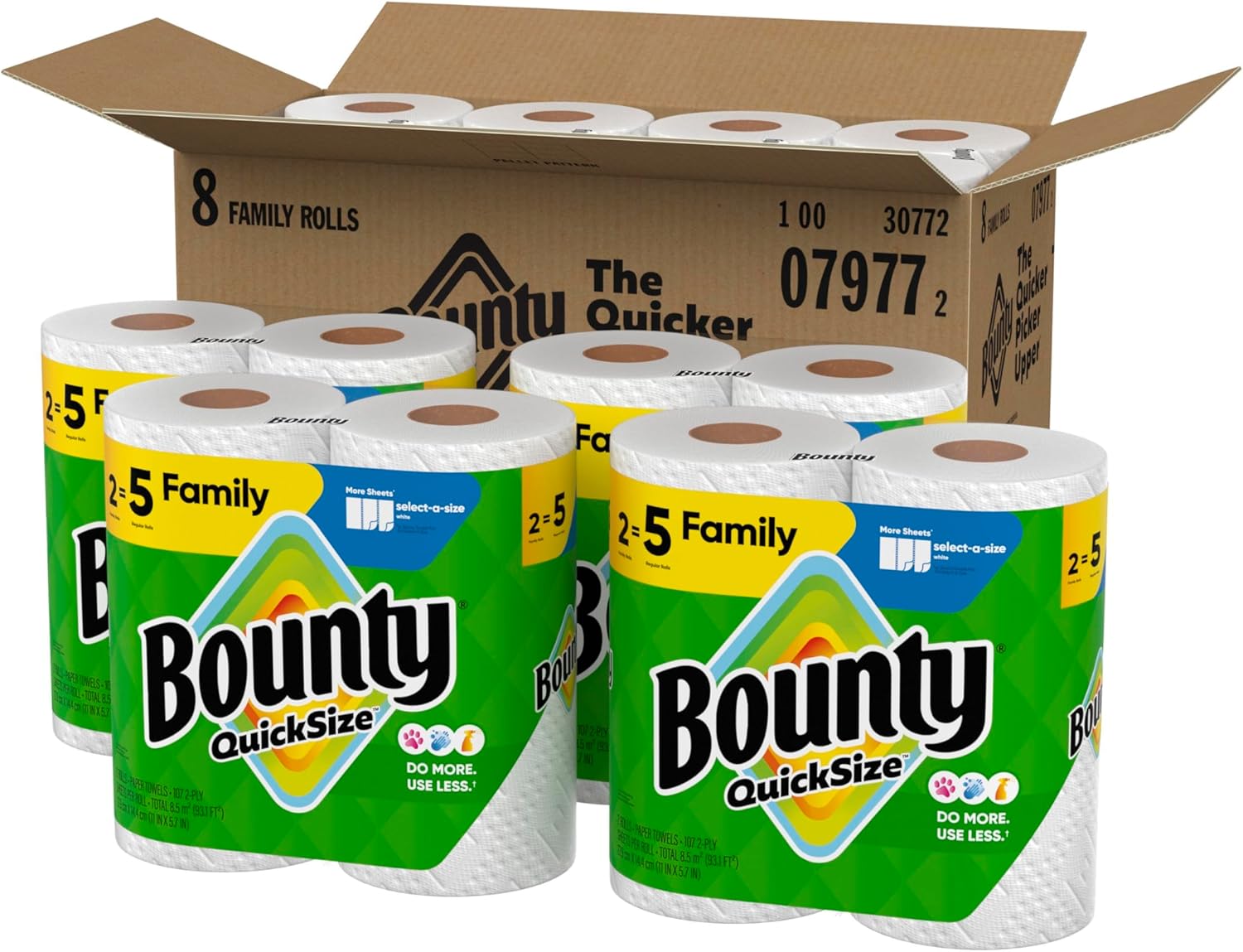 Bounty Quick Size Paper Towels, White, 8 Family Rolls - Image 9