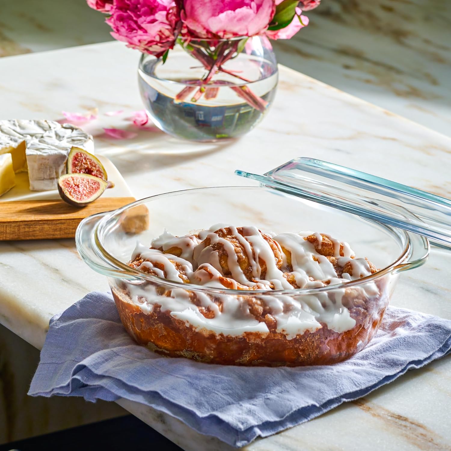 Le'raze 6-Piece Glass Tureen Dishes for Oven - Durable Borosilicate Glass Bakeware Set with Lids, Microwave Safe, Versatile Round Covered Baking Dishes. Clear Lead-Free Casserole Cookware. - Image 3
