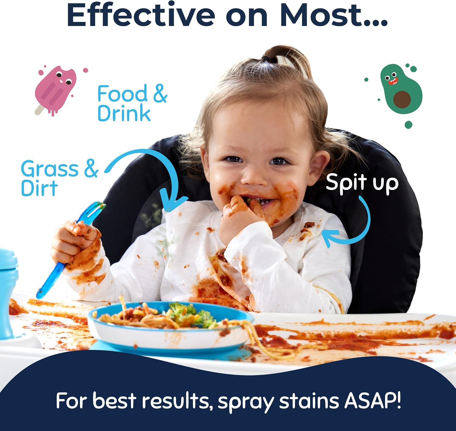 Miss Mouth's Messy Eater Stain Treater Spray - 16oz Stain Remover - Newborn & Baby Essentials - No Dry Cleaning Food, Grease, Coffee Off Laundry, Underwear, Fabric - Image 3