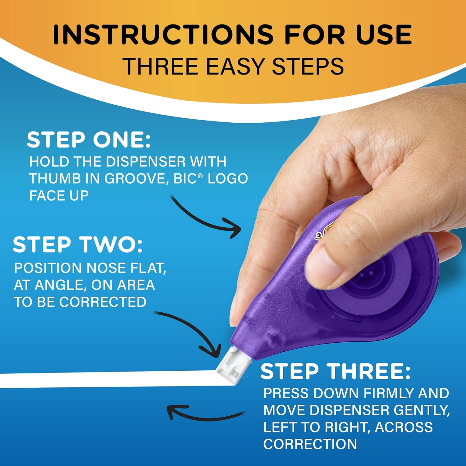 BIC Wite-Out EZ Correct Correction Tape, White, No Dry Time, Tear Resistant Tape, 4-Count - Image 2