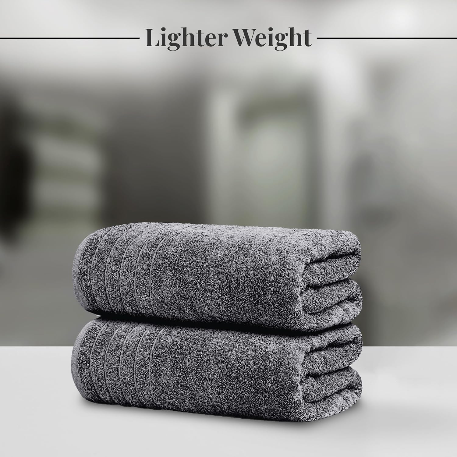 Tens Towels Pack of 2 Extra Large Bath Sheets 35 x 70 Inches, 100% Cotton, Larger & Lighter Weight, Quicker to Dry, Super Soft & Absorbent, Oversized Bath Towels, Dark Grey - Image 3