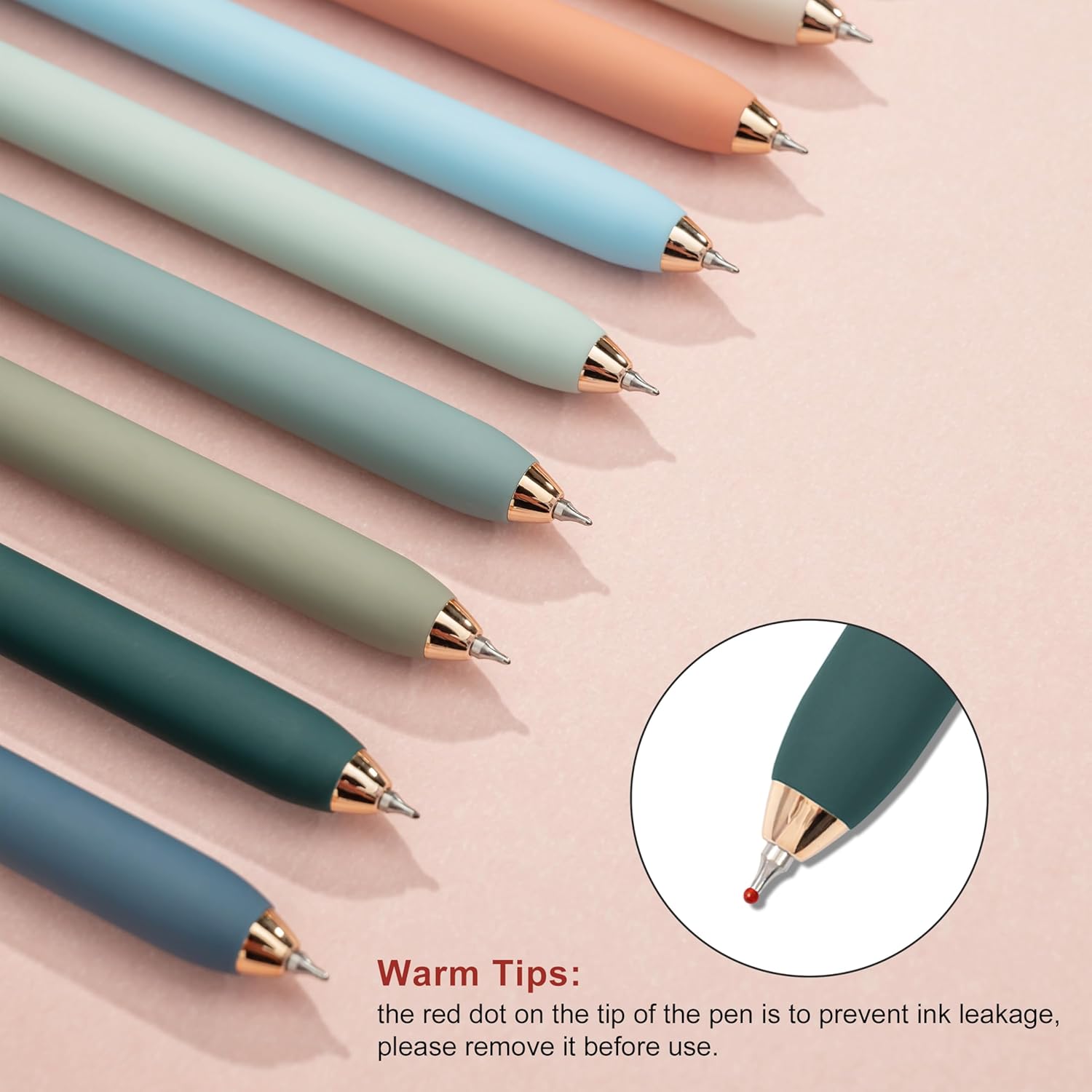 Linbsunne Gel Pens Black Ink Pens for Office 0.5mm Fine Point Pen Smooth Writing Retractable (Metal gold clip-10 pcs) - Image 6