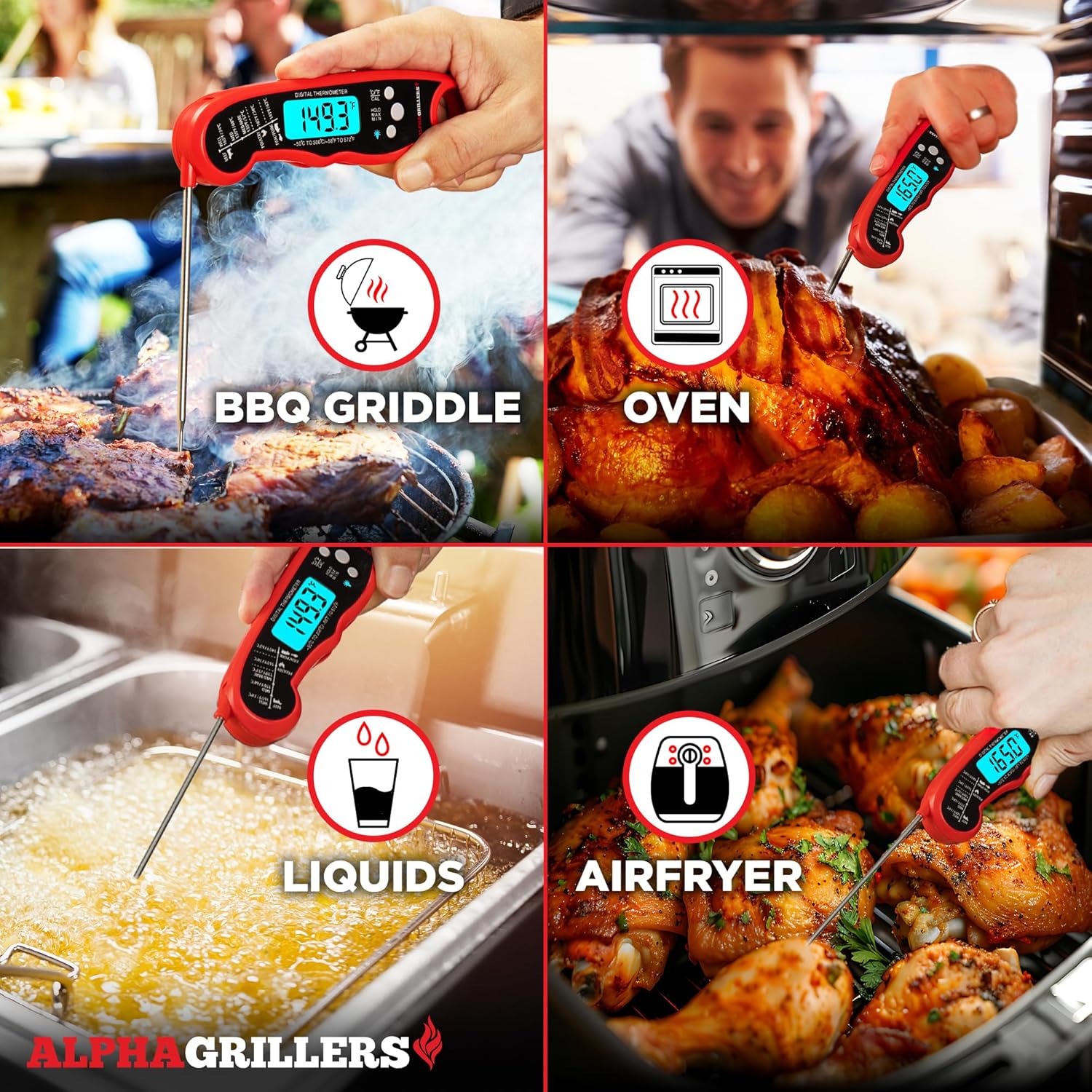 Alpha Grillers Meat Thermometer Digital – Instant Read Food Thermometer for Cooking & Grilling – Professional Kitchen Gifts for Men, Dad & Mom - Image 7