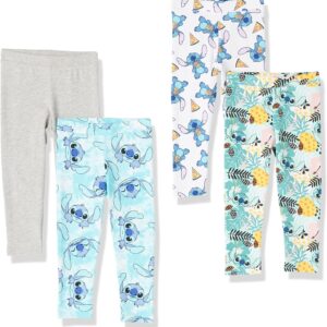 Amazon Essentials Disney | Marvel | Star Wars | Frozen | Princess Girls and Toddlers’ Cotton Stretch Leggings, Multipacks