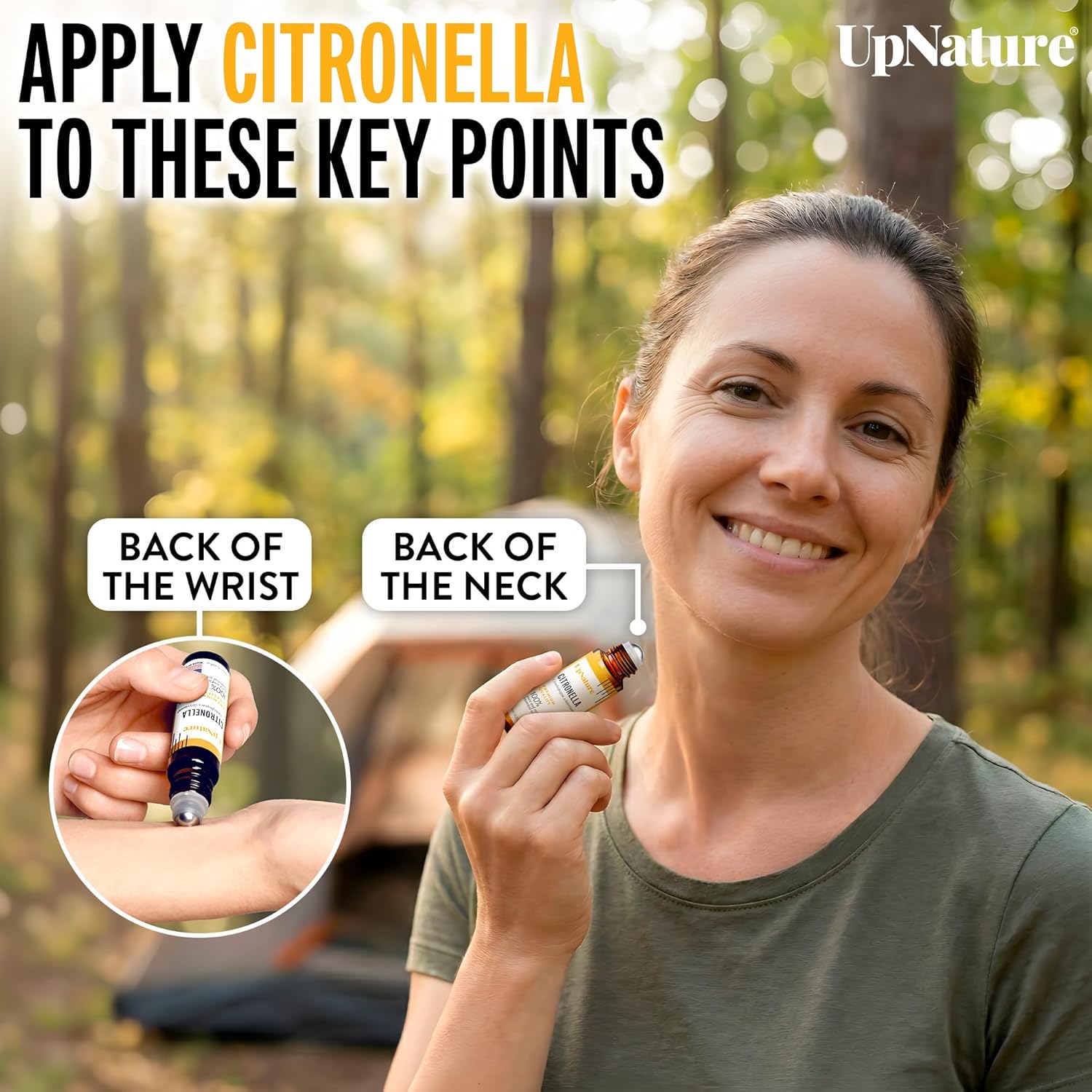 UpNature Citronella Oil Roll On – Camping Essentials - 100% Natural Citronella Essential Oil for Skin - Image 4