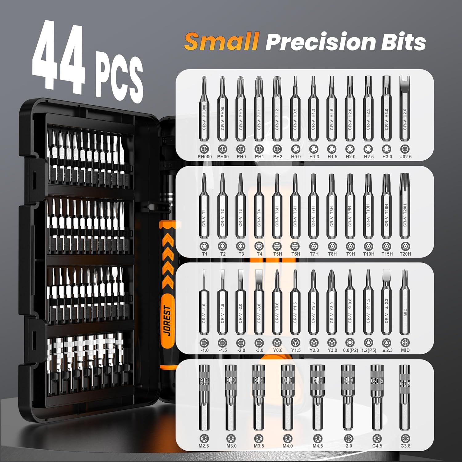 JOREST 59Pcs Small Precision Screwdriver Set with Torx T5, T6, T8, Mini Repair Tool Kit for Macbook, Computer, Laptop, iPhone, PS4 PS5, Xbox, Switch, Eyeglasses, Watch, PC, Ring Doorbell, Electronic - Image 3