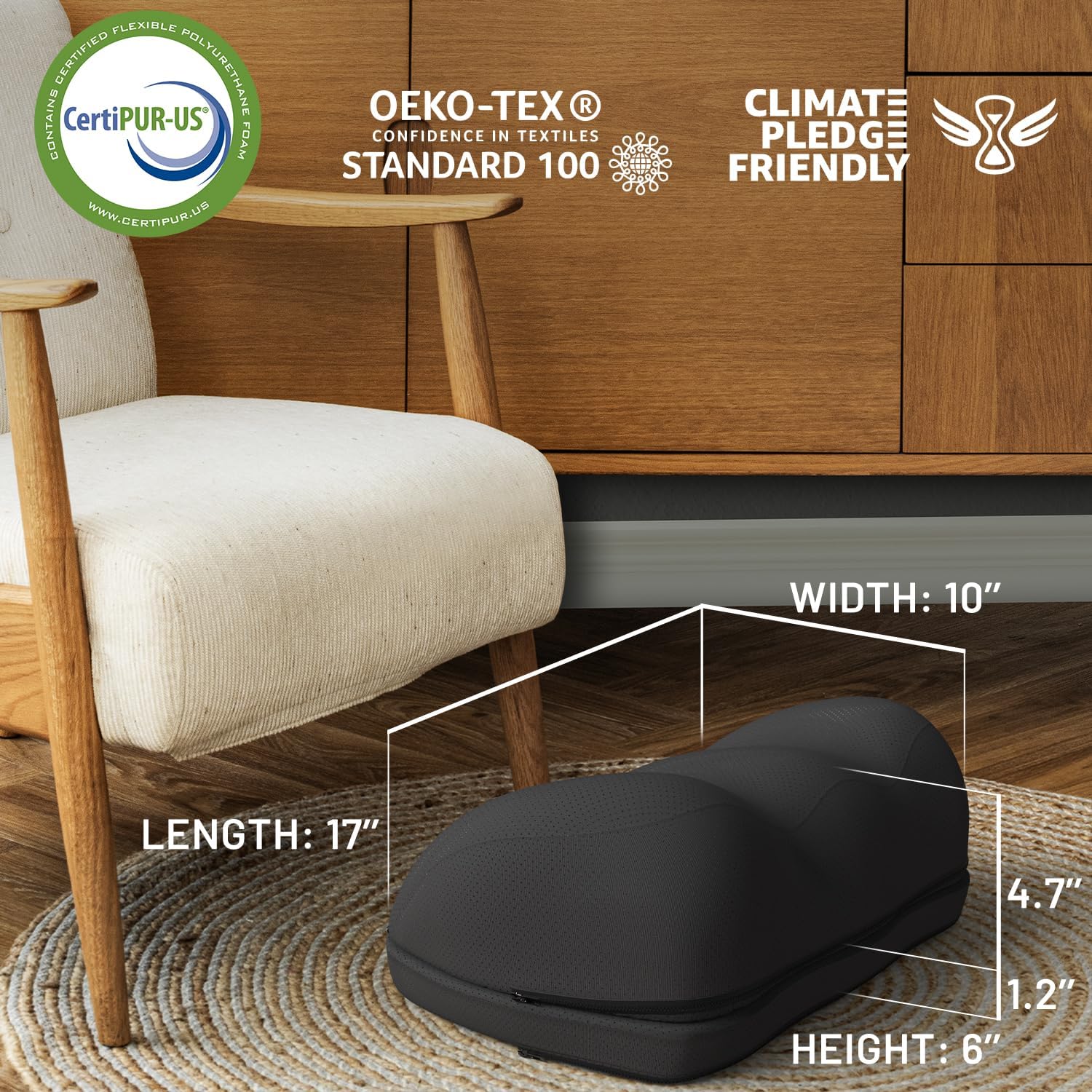 Elevate Series by Everlasting Comfort Adjustable Cloud Foot Rest for Under Desk at Work with Pressure Point Nodes - Comfortable Memory Foam Office Foot Stool & Desk Pillow, Gaming & Home Accessories - Image 6