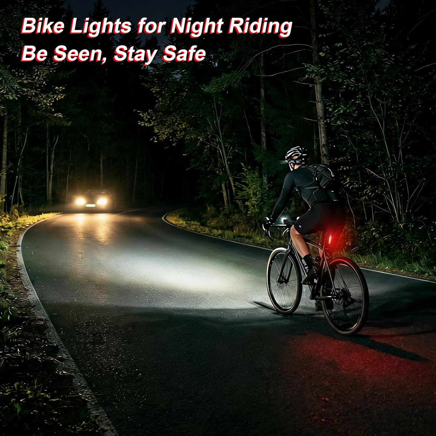 Ascher Ultra Bright USB Rechargeable Bike Light Set, Powerful Bicycle Front Headlight and Back Taillight, 4 Light Modes, Easy to Install for Men Women Kids Road Mountain Cycling Black - Image 6
