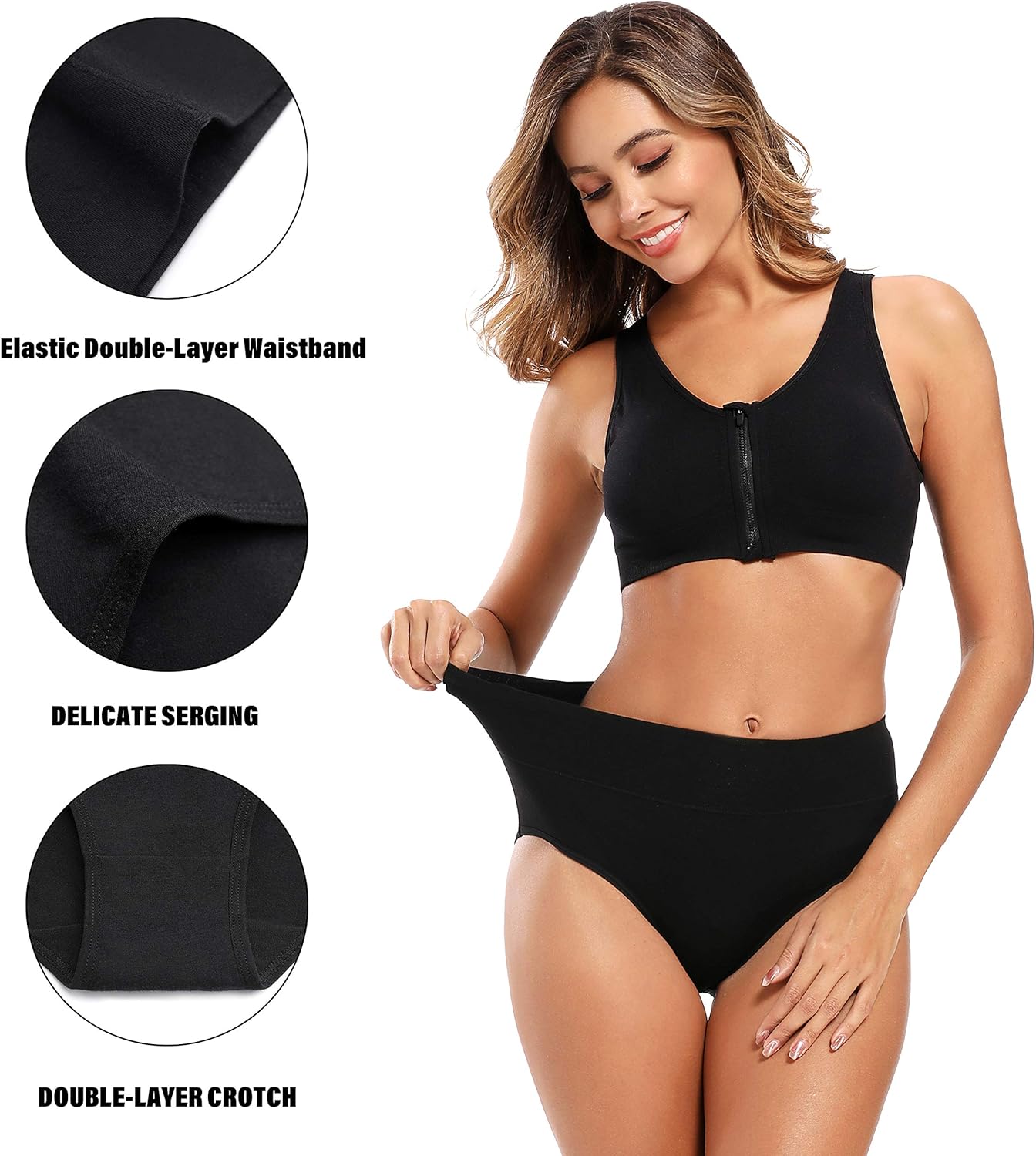 Molasus Women's Cotton Underwear High Waisted Full Coverage Ladies Panties (Regular & Plus Size) - Image 3