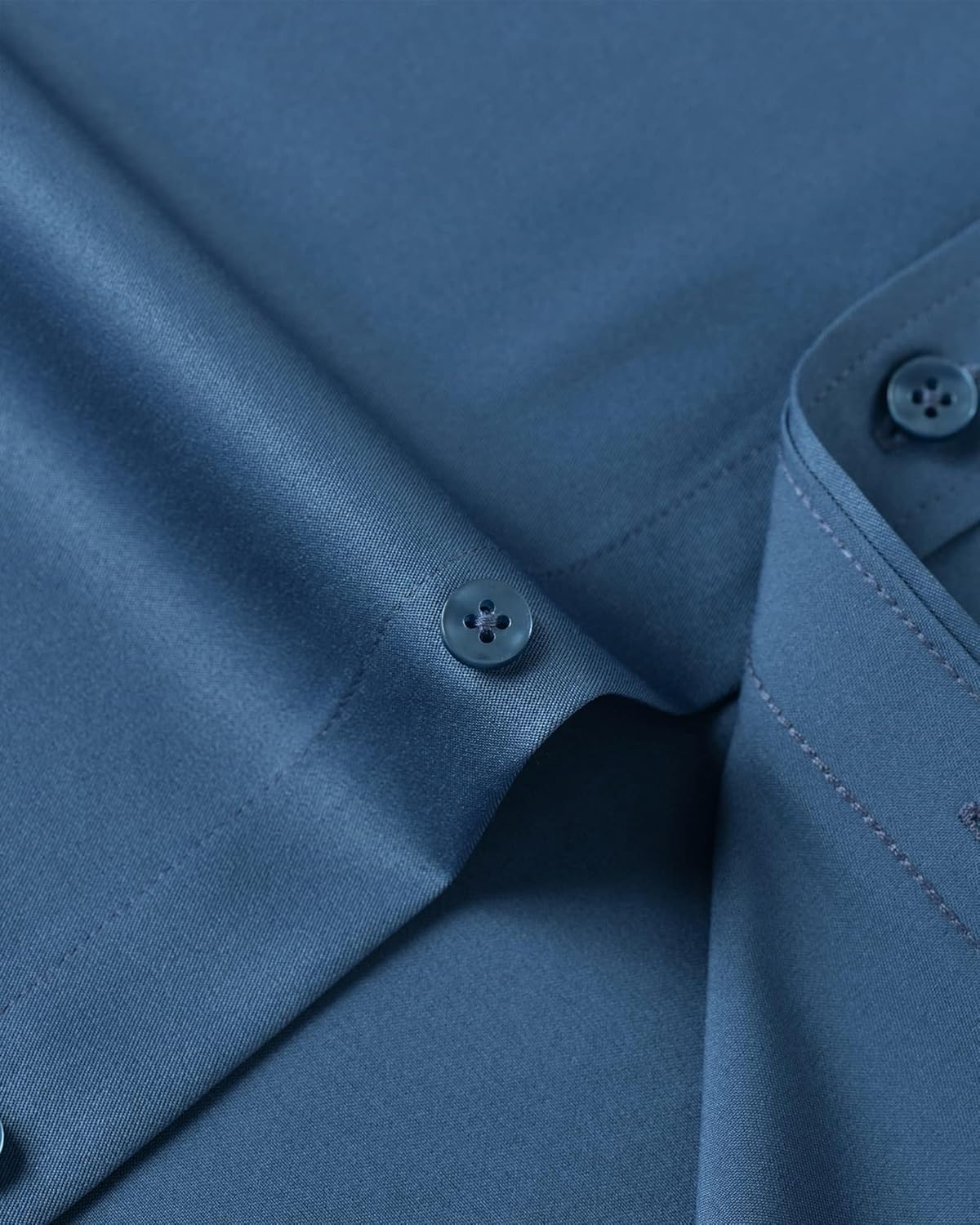 J.VER Men's Dress Shirts Solid Long Sleeve Stretch Wrinkle-Free Formal Shirt Business Casual Button Down Shirts - Image 2