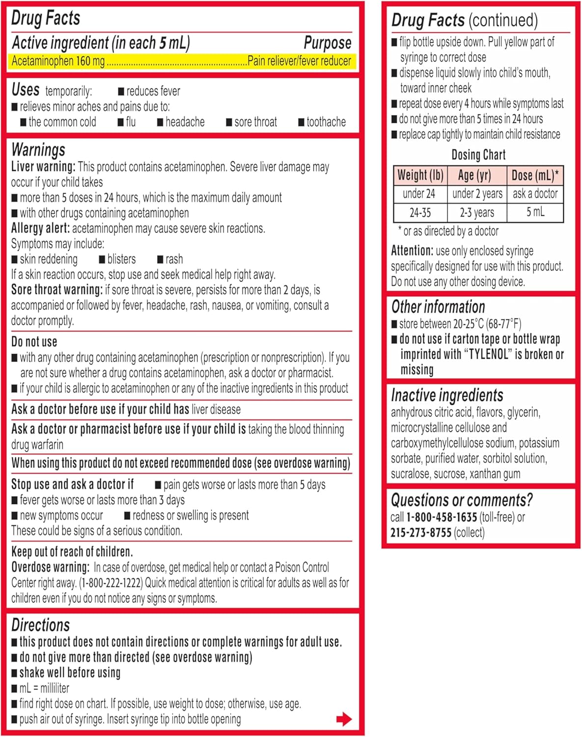 Infants' Tylenol Oral Suspension Liquid Medicine with Acetaminophen, Baby Fever Reducer & Pain Reliever for Minor Aches & Pains, Sore Throat, Headache & Teething Pain, Dye-Free Cherry, 1 fl. oz - Image 9
