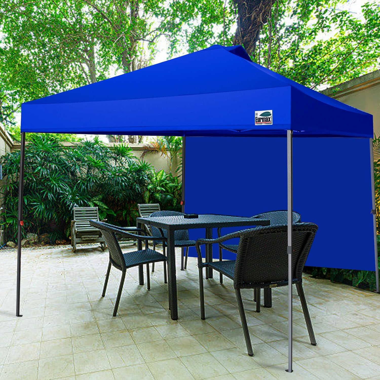 Eurmax USA NOMATTER ONE-Person Open&Close 10x10ft Pop Up Canopy Tent,Portable Shelter Canopy for Outdoor Events with 1 Removable Sidewall,Instant Canopies,Temporary Sunshade,Bonus 4 Sand Bags(Blue) - Image 8