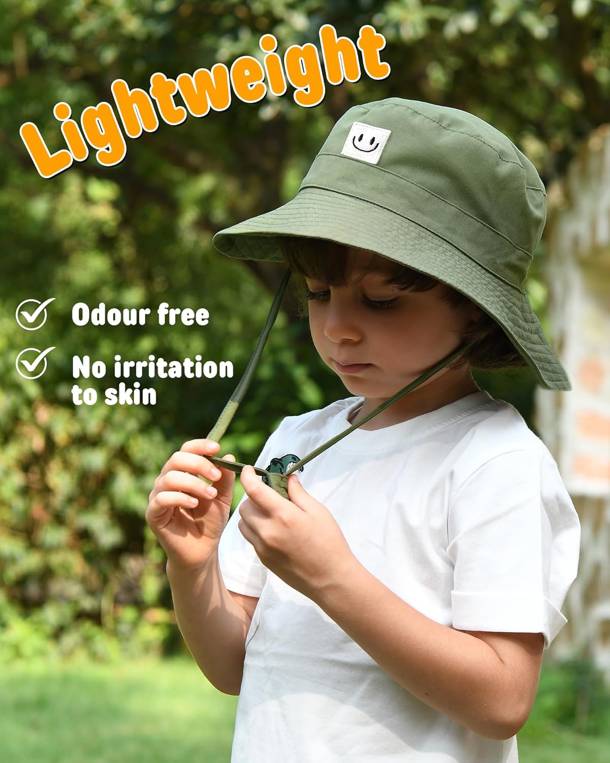 FURTALK Baby Sun Hat Smile Face Toddler Boys Girls Bucket Hat 0-5 Years Kids UPF 50+ Sun Protection Summer Hats - Image 4