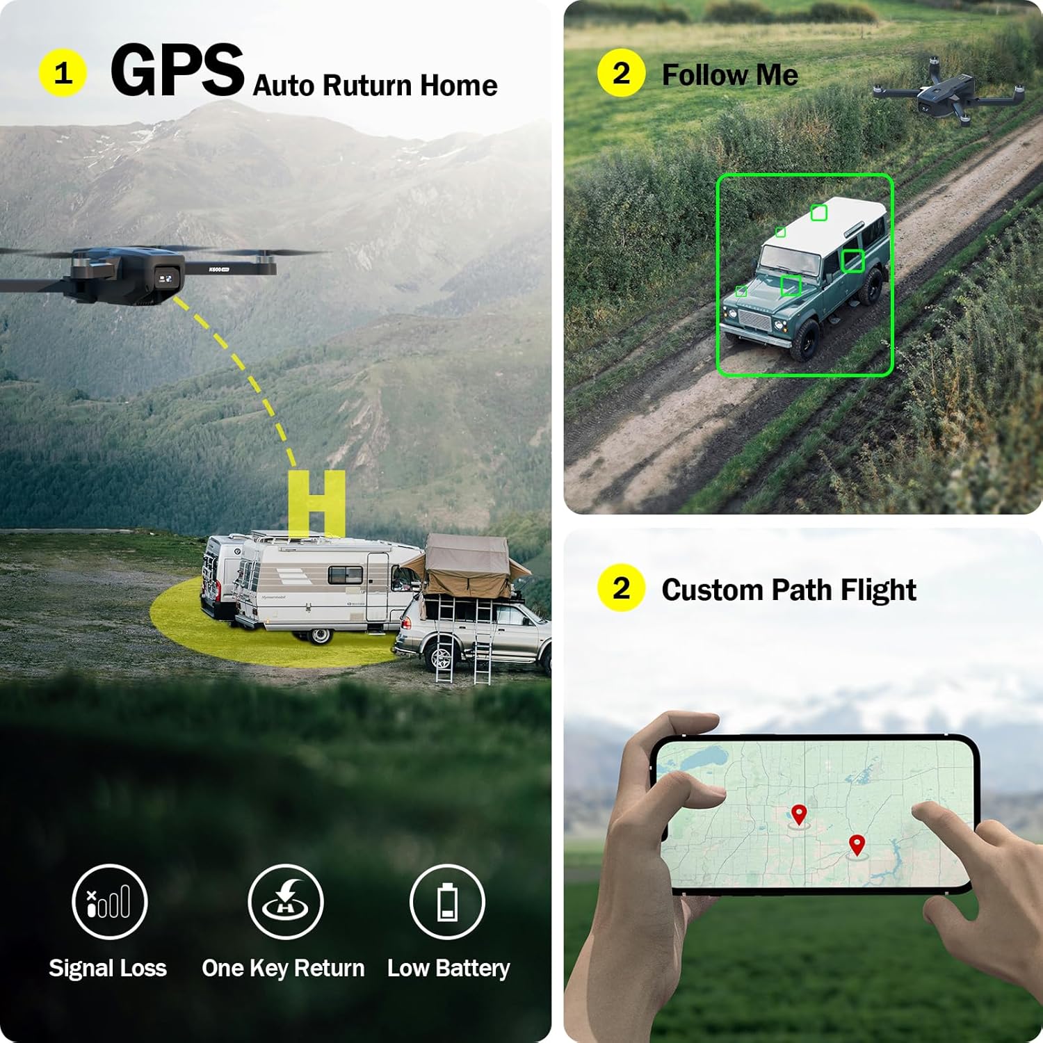 GPS Drone with EIS Camera 4.5" LCD Screen on Controller, FPV Drones Al Track&Orbit Mode with Professional with Auto Return Follow Me for Adult Beginner, GPS Brushless Drone Long Range Circle Fly,Under 249g - Image 4