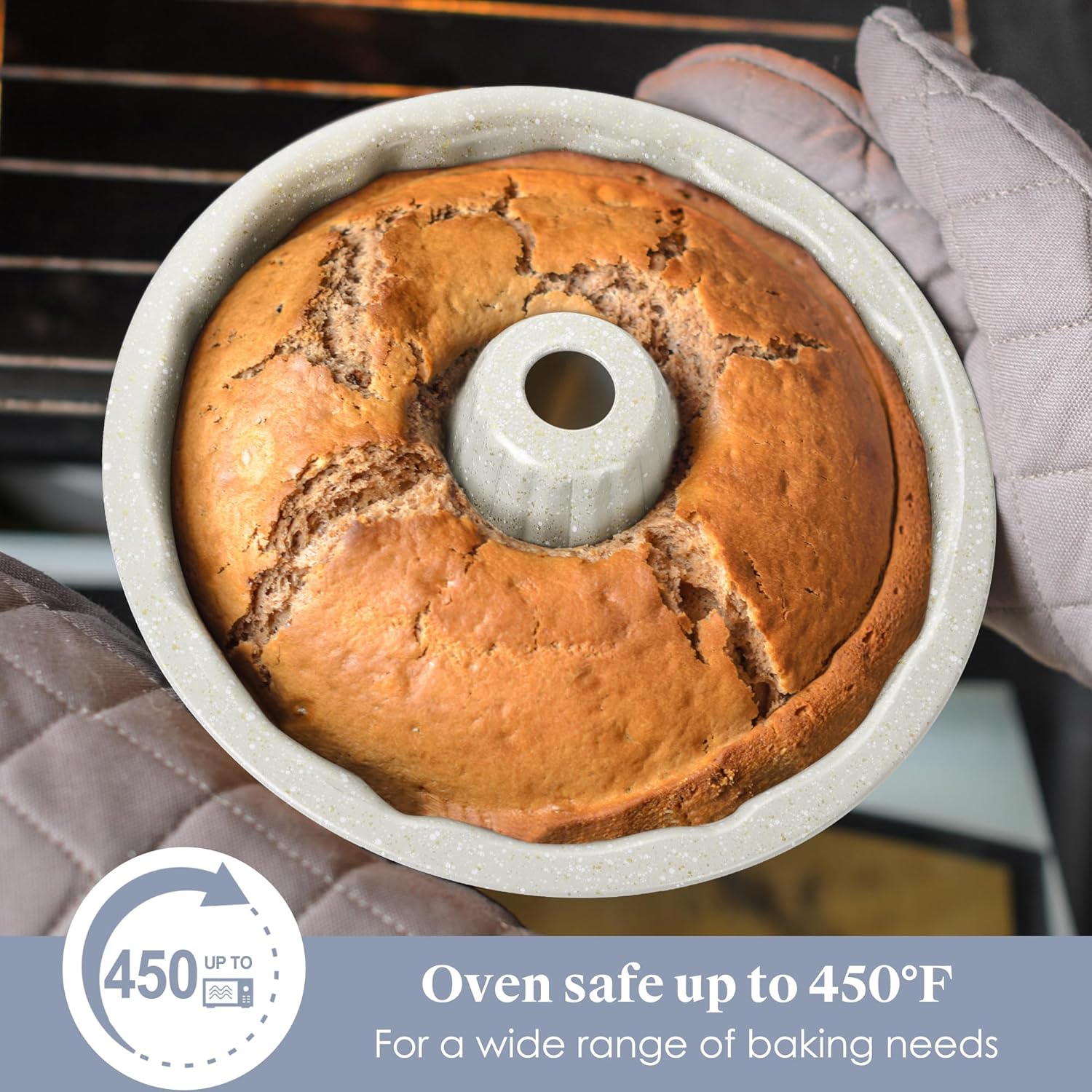 Pots and Pans Set Nonstick - Granite Cookware + Bakeware Set Kitchen Cookware Sets With Dutch Oven, Frying Pans, Saucepan, Sauté Pan, Silicone Utensils, Cookie Sheet, Baking Pan Set for Cooking Gifts - Image 5