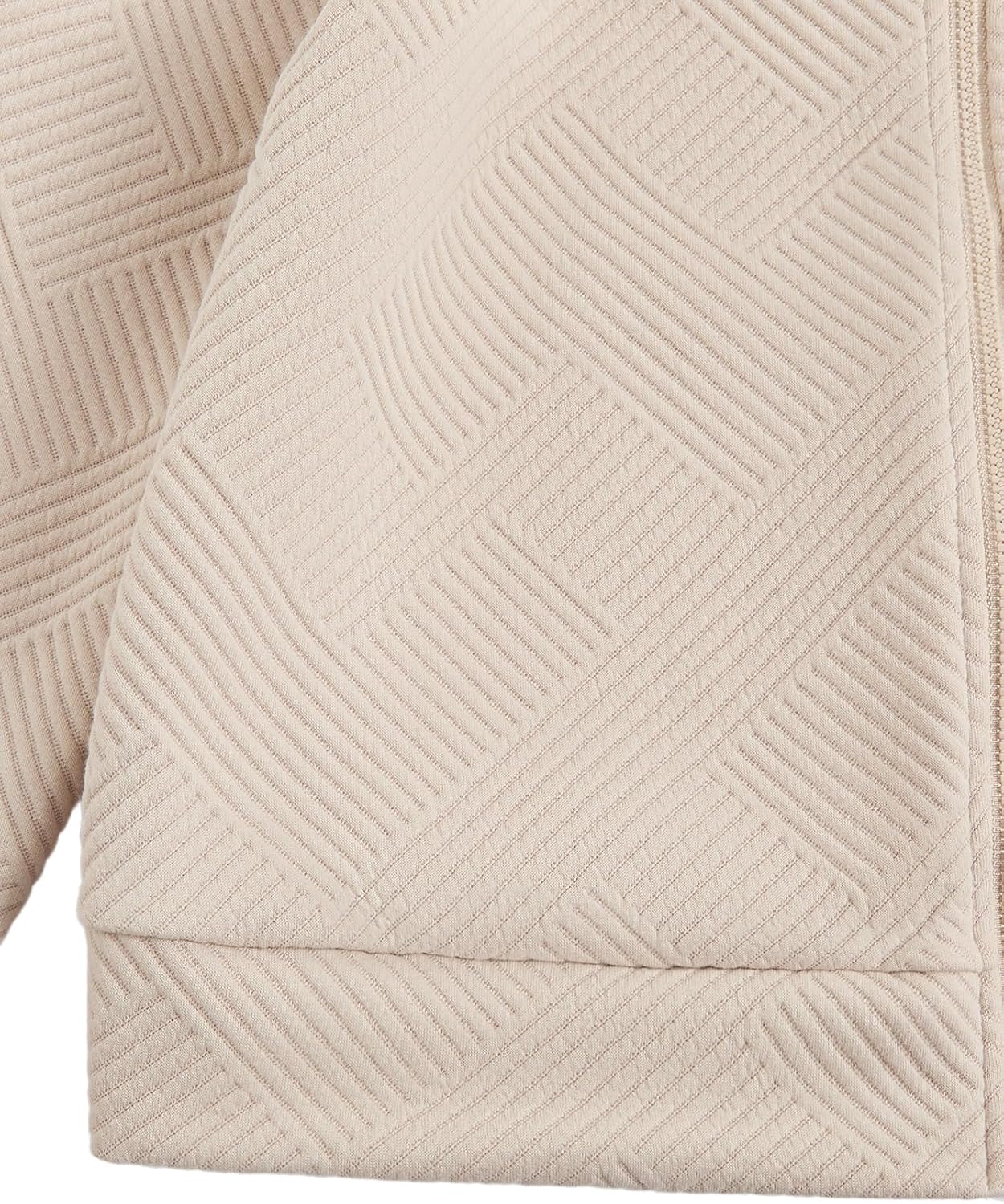 Verdusa Women's Zip Up Bomber Jacket Casual Long Sleeve Textured Lightweight Coat Business Casual Outfits Spring Fall Clothes - Image 5