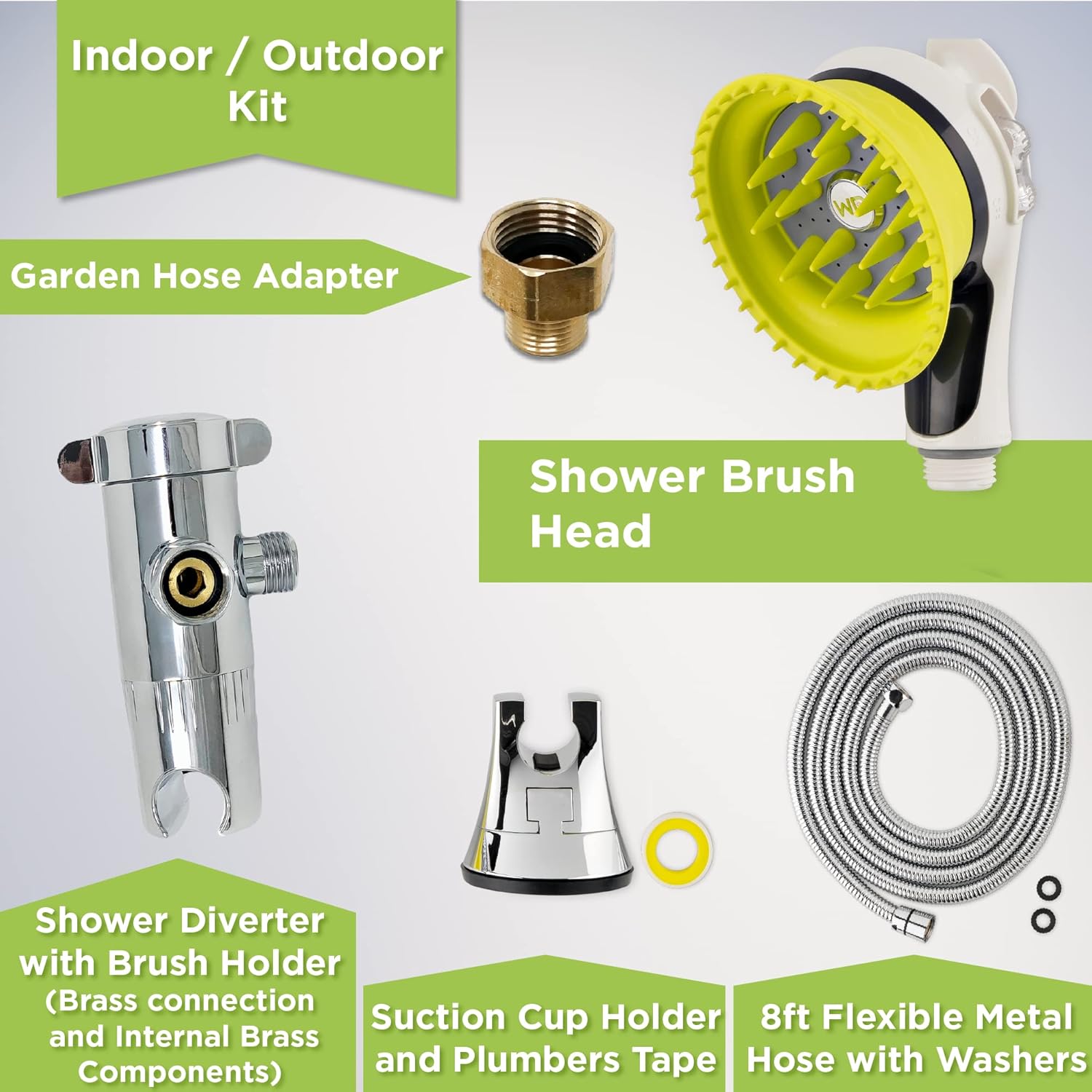 Wondurdog Indoor and Outdoor Dog Wash Kit for Shower and Garden Hose with Splash Shield and Rubber Scrubbing Attachment. Fast and Easy Dog Bathing and Cleaning. Pet Grooming for Long and Short Hair - Image 2